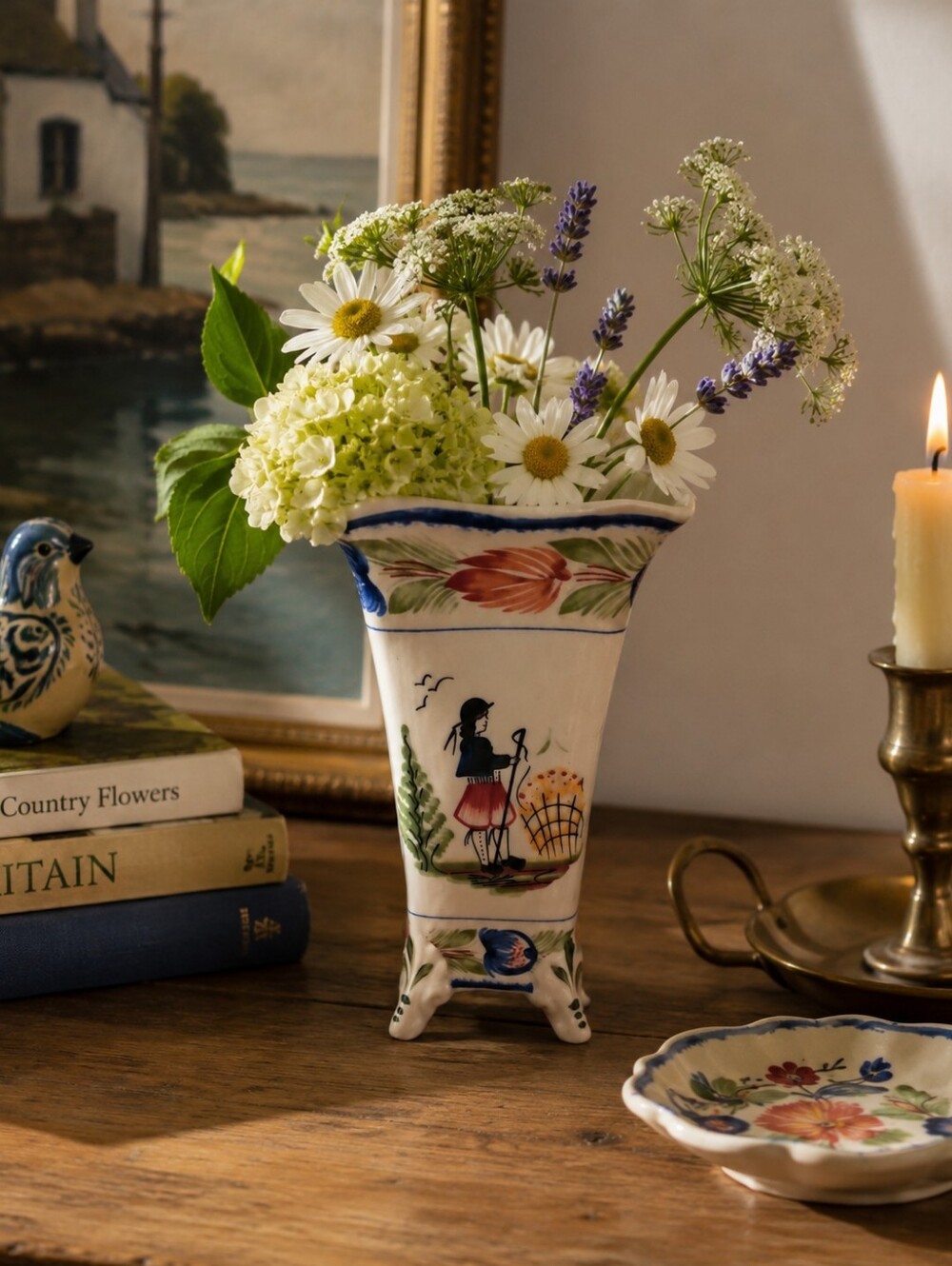 Henriot Quimper French Faience Bud Vase